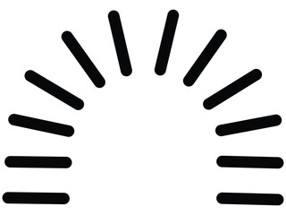 Fototapeta premium Minimalist black radial lines vector graphic illustration