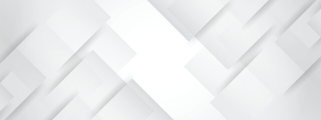 Obraz premium Clean White Minimalist Geometric Banner Set with Modern Abstract Shapes for Tech Industry Web Header and Corporate Presentation.
