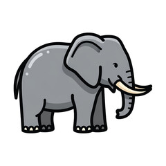 Obraz premium Gray Elephant Cartoon Animal Illustration.