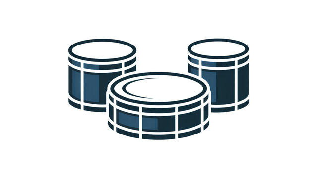 Three modern stacked hard drives data storage illustration Vector