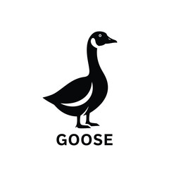 Black goose silhouette against a white background a minimalist avian illustration of a waterfowl bird high quality professional detailed modern © Bar