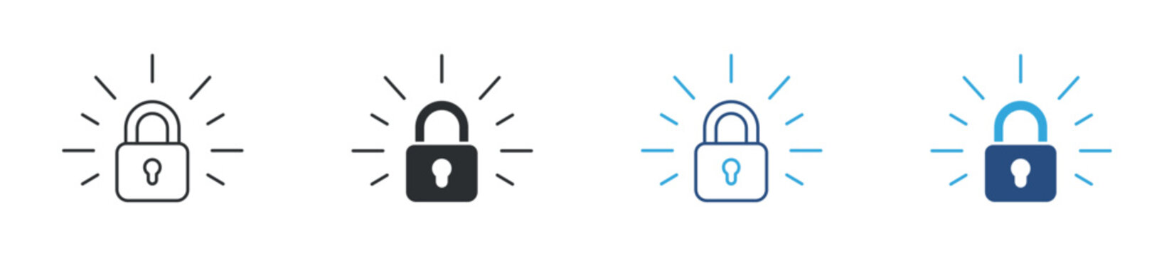 Padlock security icon set. data protection symbol. privacy and safety concept. vector illustration.
