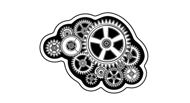 Brain Gears Concept - Mechanical Mind, Thinking Process, Innovation