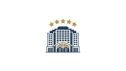 Modern luxury hotel building with five-star rating illustration Vector © MST AKHLIMA 