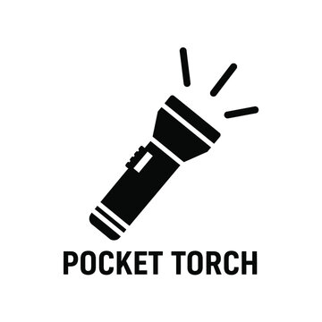 black silhouette of a pocket torch with light rays isolated on a white background high quality professional detailed modern elegant