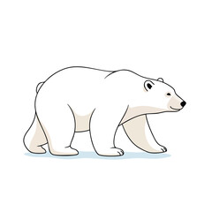 Fototapeta premium Cartoon Illustration of a Cute Walking Polar Bear.