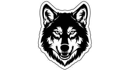 Fototapeta premium Wolf Head Silhouette Vector Graphic - Fierce Animal Icon