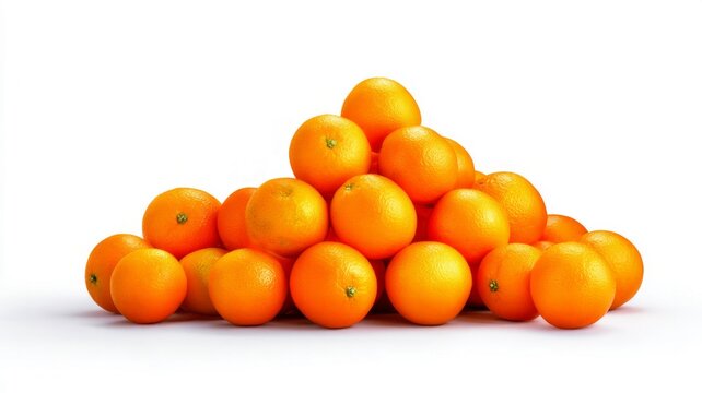 Vibrant orange pile on solid white background. Artificial intelligence image