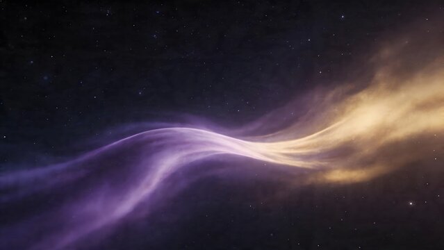 Cosmic nebula with purple and yellow hues
