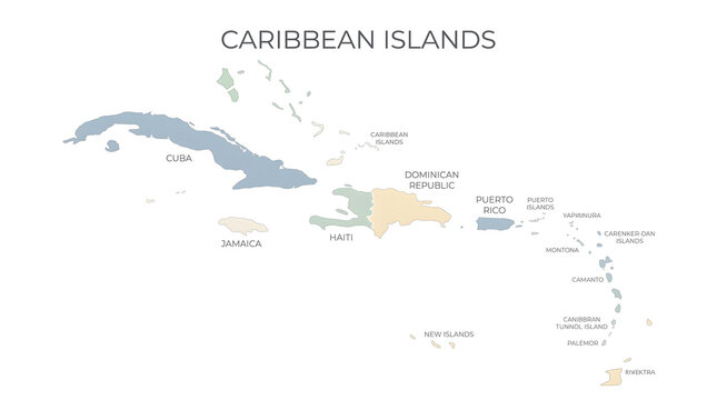 Map of the Caribbean Islands showing Cuba, Hispaniola (Dominican Republic and Haiti), Puerto Rico, and other smaller islands.