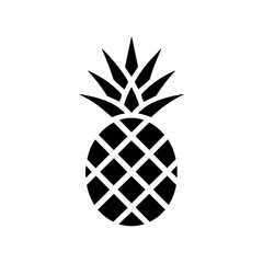 Obraz premium Minimalist Pineapple Vector Icon Isolated on White Background