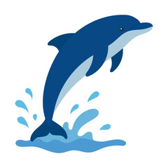 Cute dolphin jumping out of water playful marine animal ocean scene © INVITO ARTE