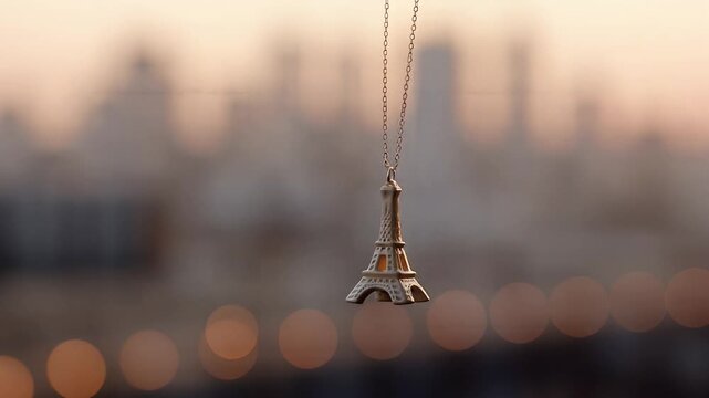 Miniature Eiffel Tower Pendant Necklace