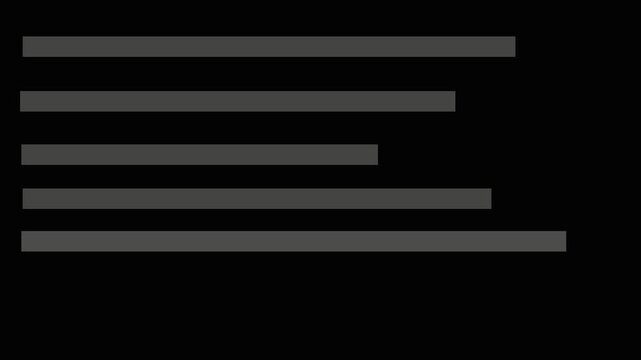Abstract bar chart visualization with loading horizontal status lines growing in size.