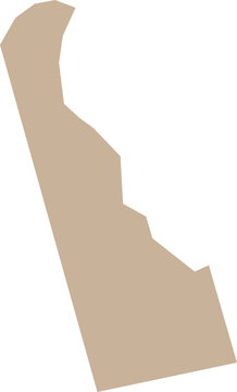 Delaware State Isolated Map Illustration Cartography Brown Illustration Vector