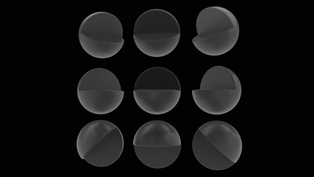 3D Empty Black Friday  ball shaped product display podiums