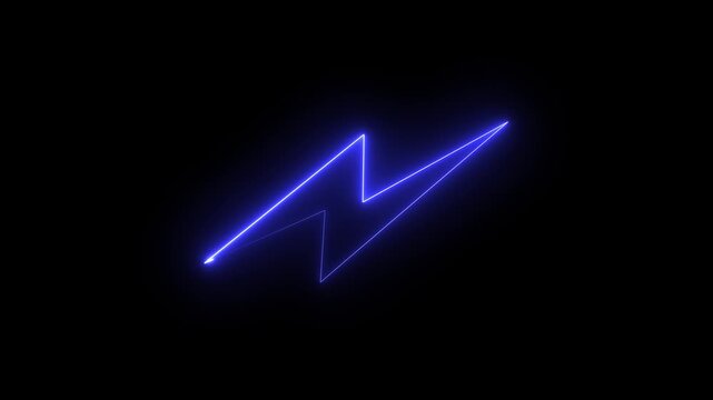 Neon glowing battery charging icon animation with neon circle. Neon battery icon concept. Charging power bank icon animation .Battery charging power icon animation on neon on black background..
