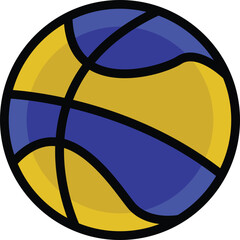 Blue and Yellow Basketball Icon © Mahmudul