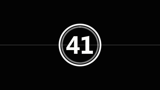 A 45 second countdown timer in a white circle set against a split black and gray background with a modern flat design.
