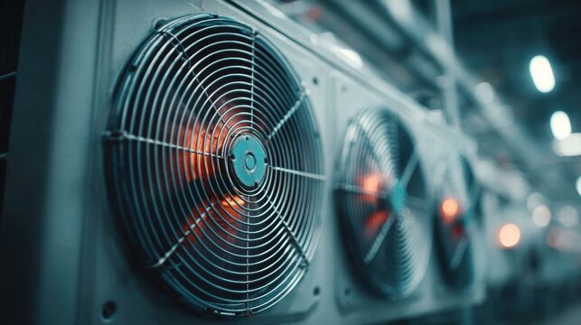 Industrial air conditioning units in a row
