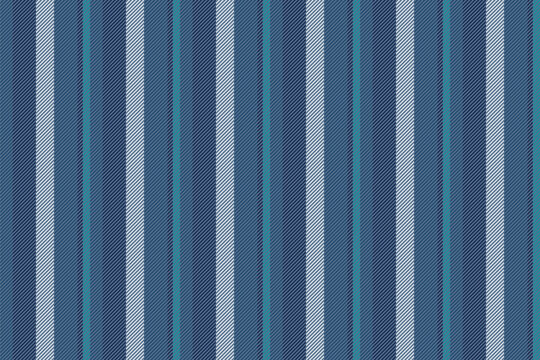 Belief fabric seamless stripe, fit lines texture pattern. Aold textile vector vertical background in blue and white colors.