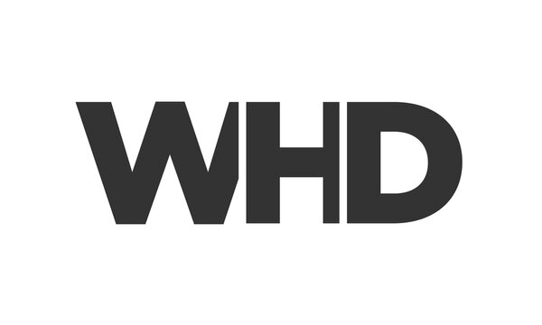 WHD logo design template with strong and modern bold text. Initial based vector logotype featuring simple and minimal typography. Trendy company identity.