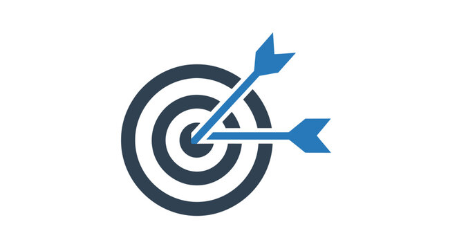 Target with two arrows hitting the bullseye, representing success and achievement