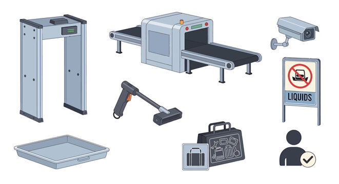 Airport security scanner and tools.