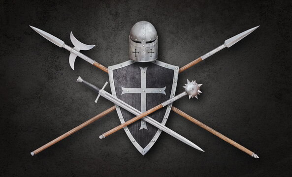 knight armour on grunge background