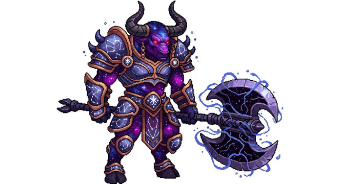 Fantasy Warrior Character with Large Axe.