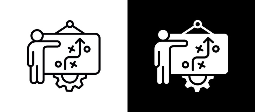 Education Strategy whiteblack icon