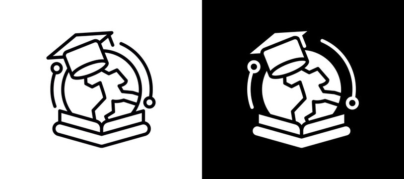 Global Education whiteblack icon