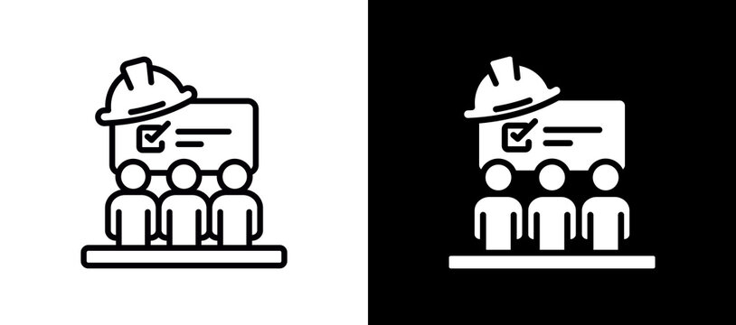 Safety Training whiteblack icon