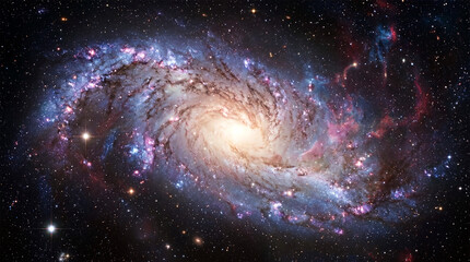 4k Ultra HD Stunning Deep Space Galaxy with Vibrant Nebula Clouds and Shimmering Stars © egg