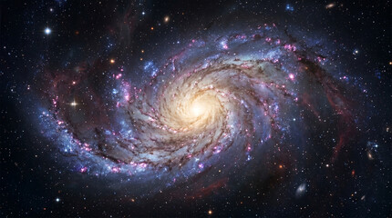 4k Ultra HD Stunning Deep Space Galaxy with Vibrant Nebula Clouds and Shimmering Stars © egg