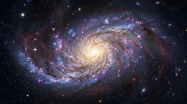 4k Ultra HD Stunning Deep Space Galaxy with Vibrant Nebula Clouds and Shimmering Stars