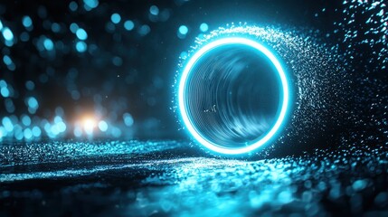 Obraz premium Hyperloop train Hyperloop train capsule speeding through a vacuum tube tunnel, showcasing its futuristic transportation concept