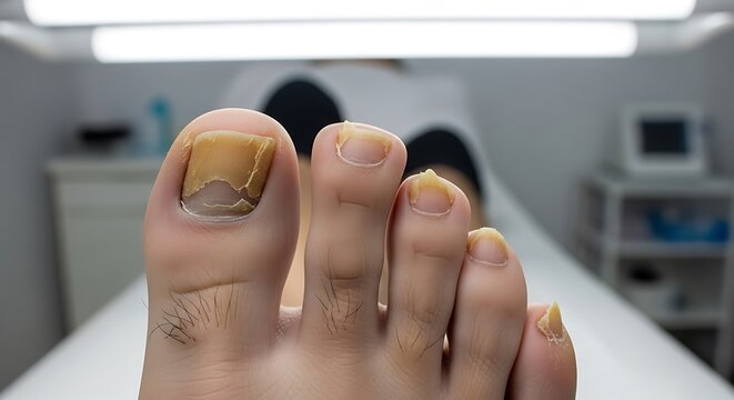 Fungal Toenail Infection Close-up Detail