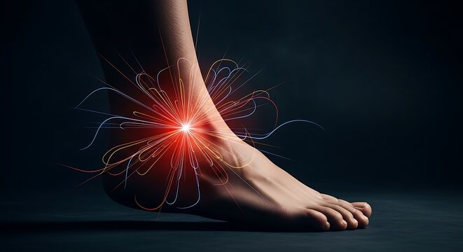 Human Foot Pain Illustration Showing Ankle Injury