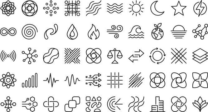 Collection of adinkra symbols from ghana west africa