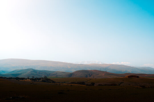 Hazy ridge line