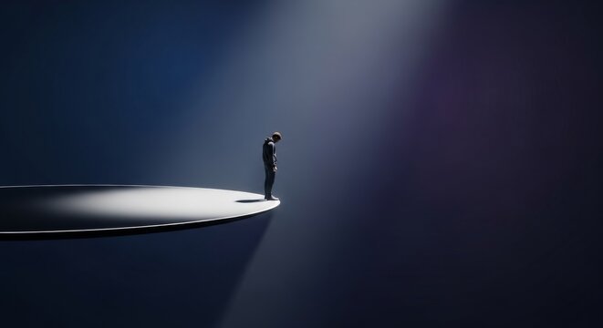 Man Standing Alone at the Edge of the Void