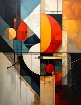 A vibrant abstract composition with geometric shapes (1)