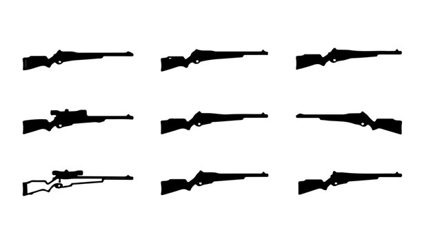 crossed hunting rifles emblem with laurel wreath and circle.