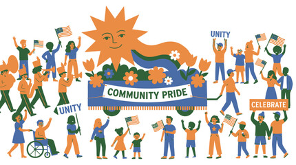 Fototapeta premium Diverse community celebrating pride and unity.