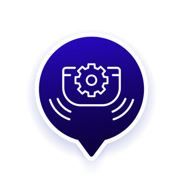 sensor settings icon, line design