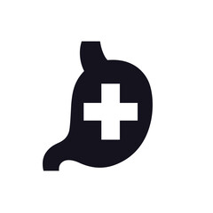 Fototapeta premium stomach health icon, pictogram on white