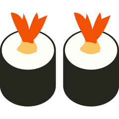 Two Shrimp Tempura Maki Sushi Rolls Illustration © Maiza 
