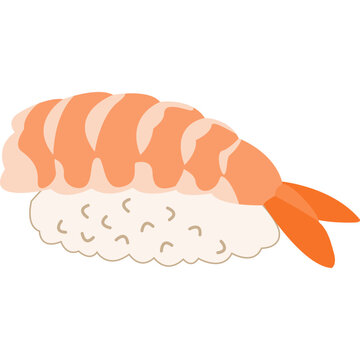 Fresh Shrimp Nigiri Sushi Icon Illustration