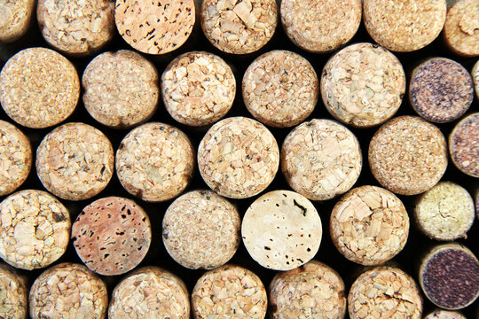 Wine and champagne corks background is close